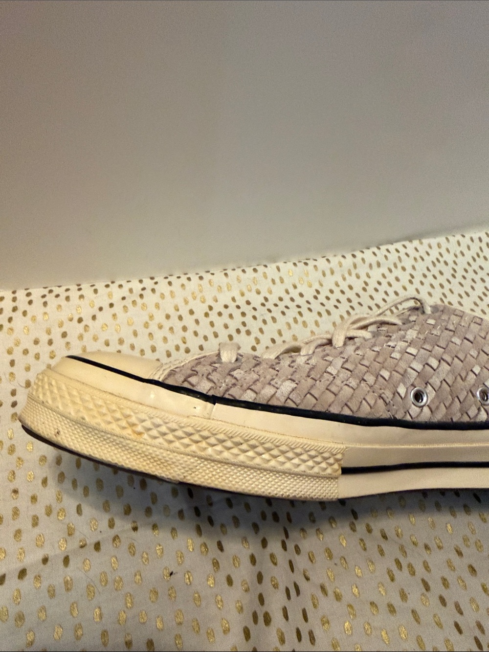 Converse unisex Woven Lace-Up Sneakers in Beige and Cream - Picture 4 of 11
